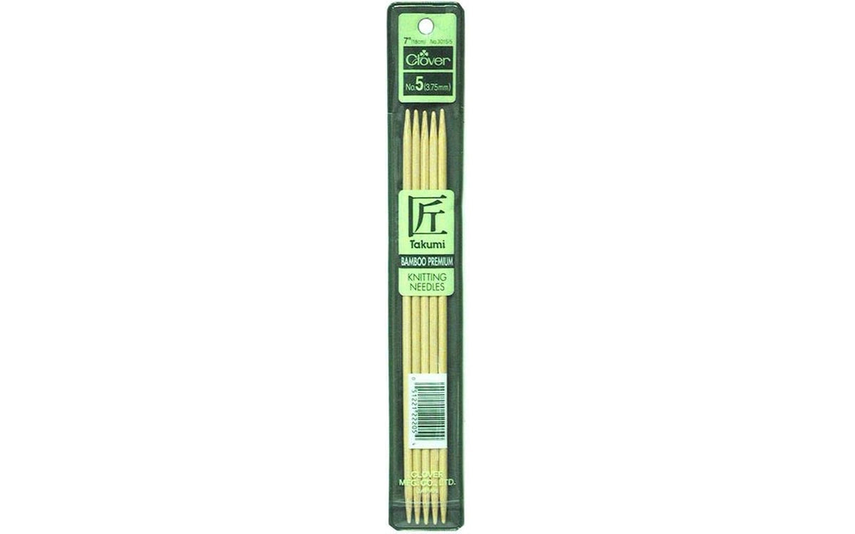 Clover 72684 Bamboo Double Point Knitting Needles 7 in. 5-Pkg-Size 5