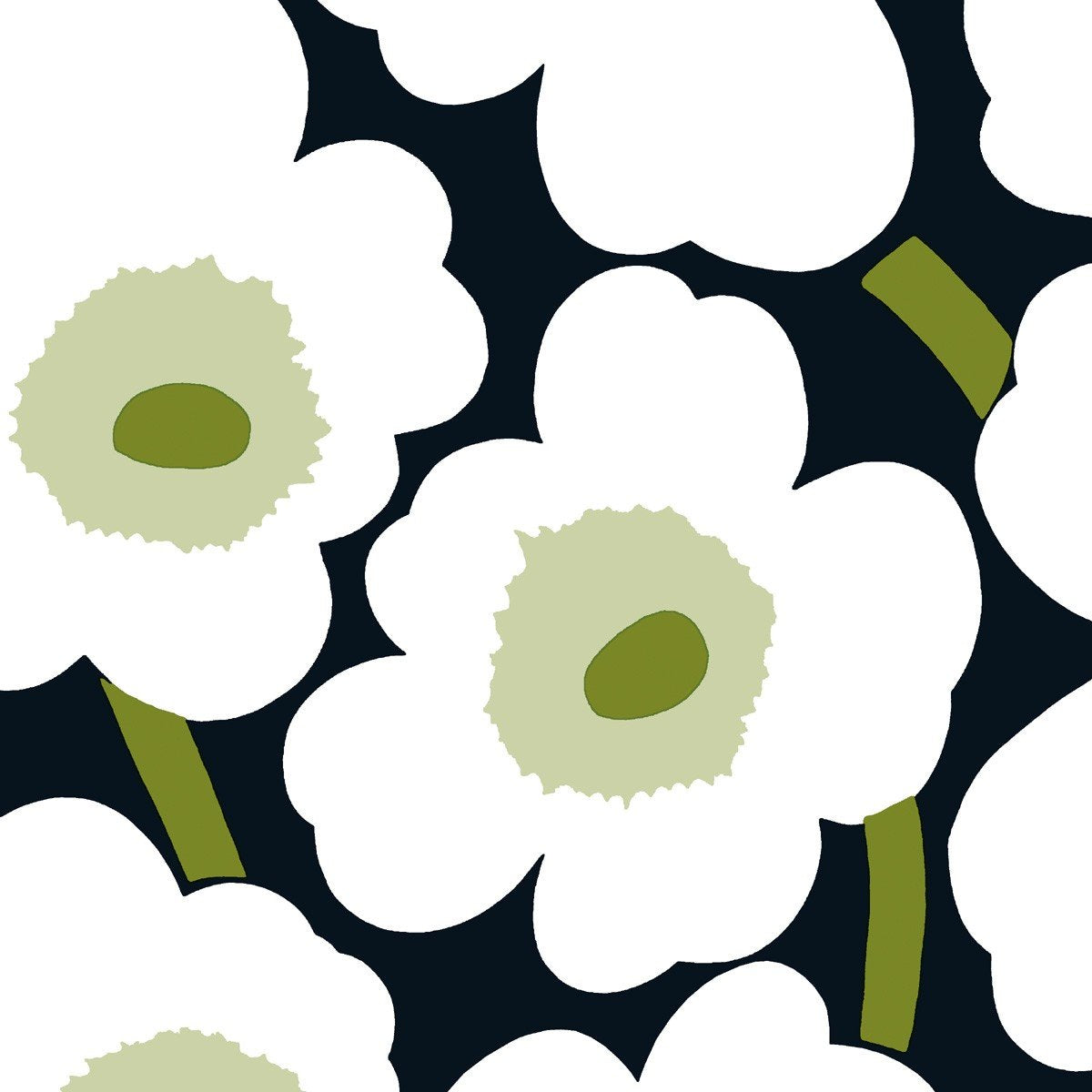 Ideal Home Range 20 Count Boston International 3-Ply Paper Cocktail Napkins, Marimekko Black Unikko