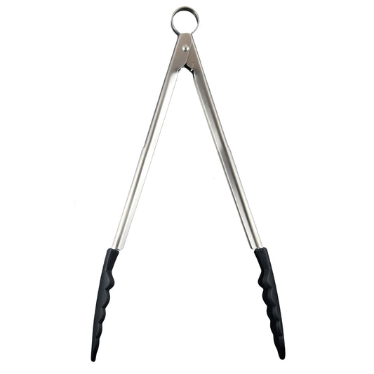 Cuisipro 11-Inch Silicone Locking Tongs, Black