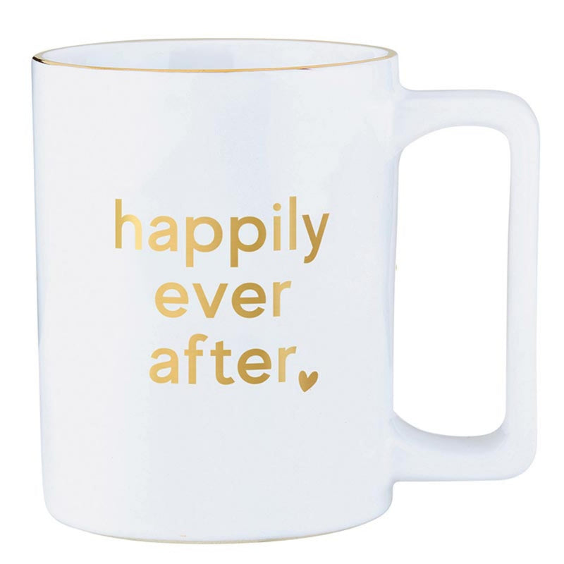 Santa Barbara Design Studio Wedding Gifts Gold Foil Ceramic Coffee Mug, 16-Ounce, Happily Ever After