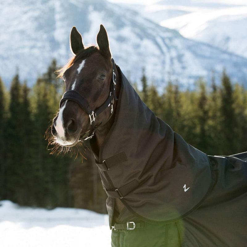 HORZE Nevada Medium Weight 1200D Waterproof Horse Turnout Neck Cover Hood (200g Fill) - Black - S