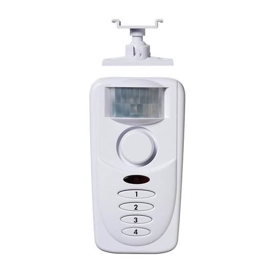 SABRE RED HS-MSA Wireless Motion Sensor Home Security Burglar Alarm with LOUD 120 dB Siren and 120 Degree Wide Angle Detection - DIY EASY Installation , white
