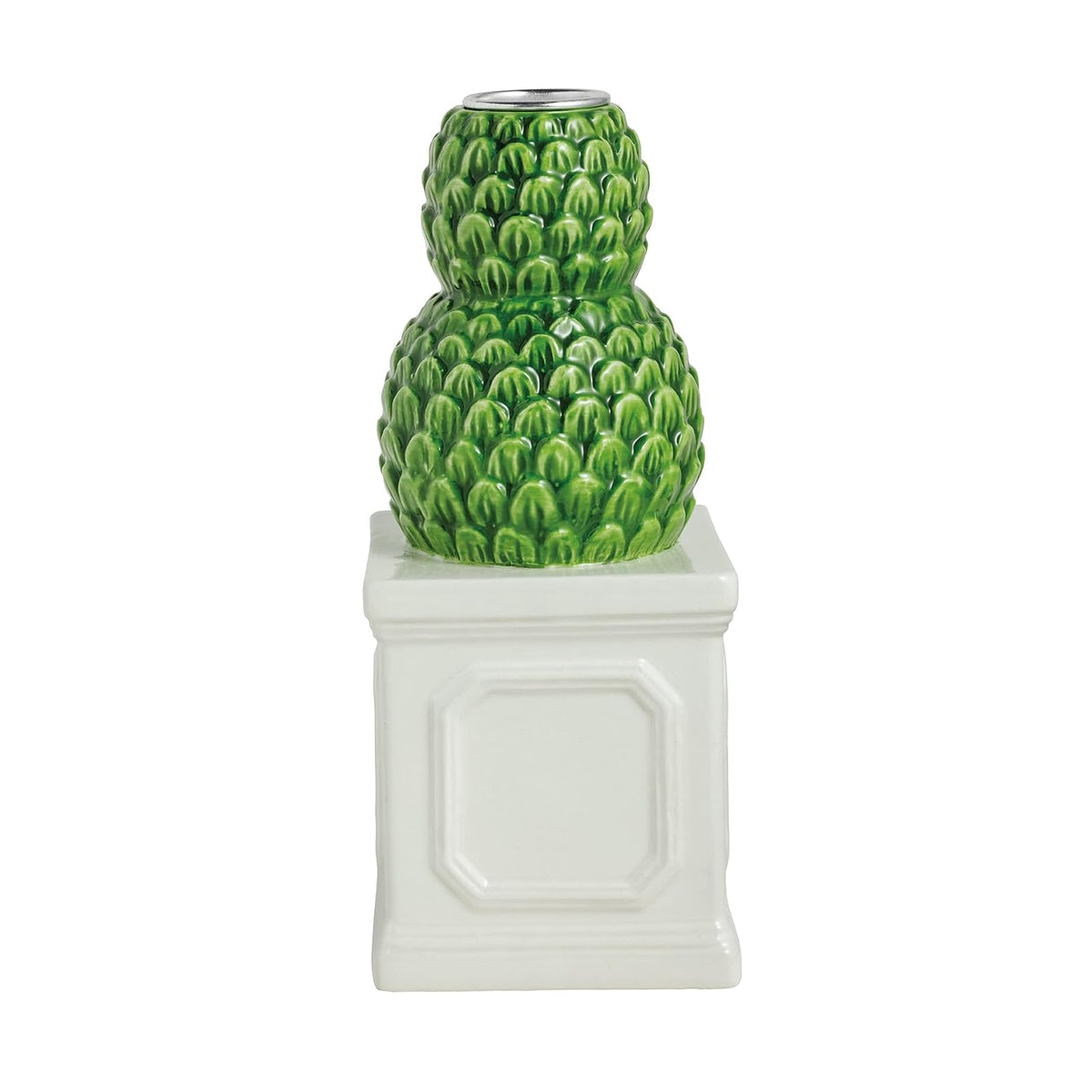 Mud Pie Candle Holder, 6 1/4", Green