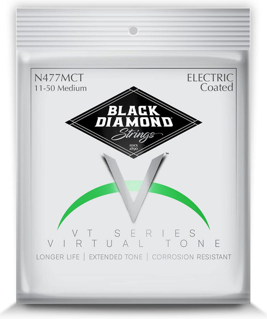 Black Diamond Strings® N477MCT Electric Clear Coat Nickel Wound Medium .011P.014P.018P.028N.038N.050N