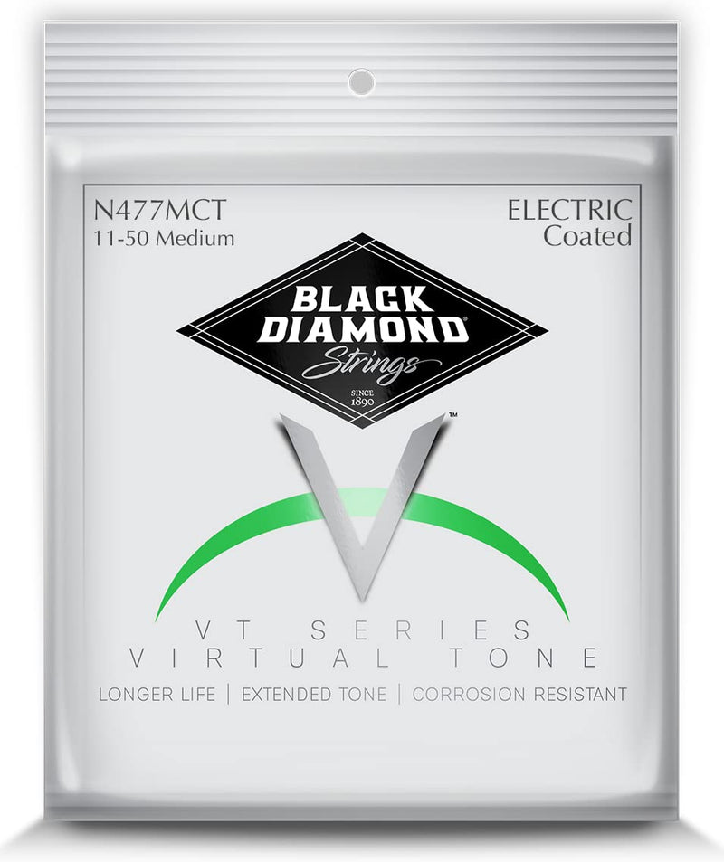 Black Diamond Strings® N477MCT Electric Clear Coat Nickel Wound Medium .011P.014P.018P.028N.038N.050N