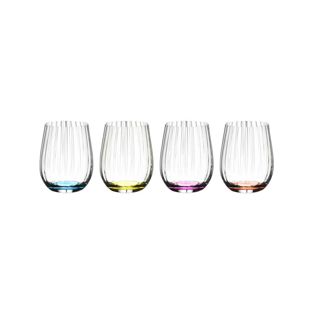 Riedel Drinking Cup, 11.4 Ounces, Clear, Azure-Blue, Violet, Cinnabar Red, Orang