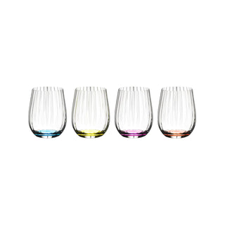 Riedel Drinking Cup, 11.4 Ounces, Clear, Azure-Blue, Violet, Cinnabar Red, Orang