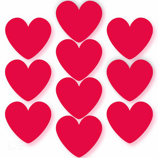 Unique Industries Unique Red Heart Paper Cutouts, 10ct, 5" x 4.5"