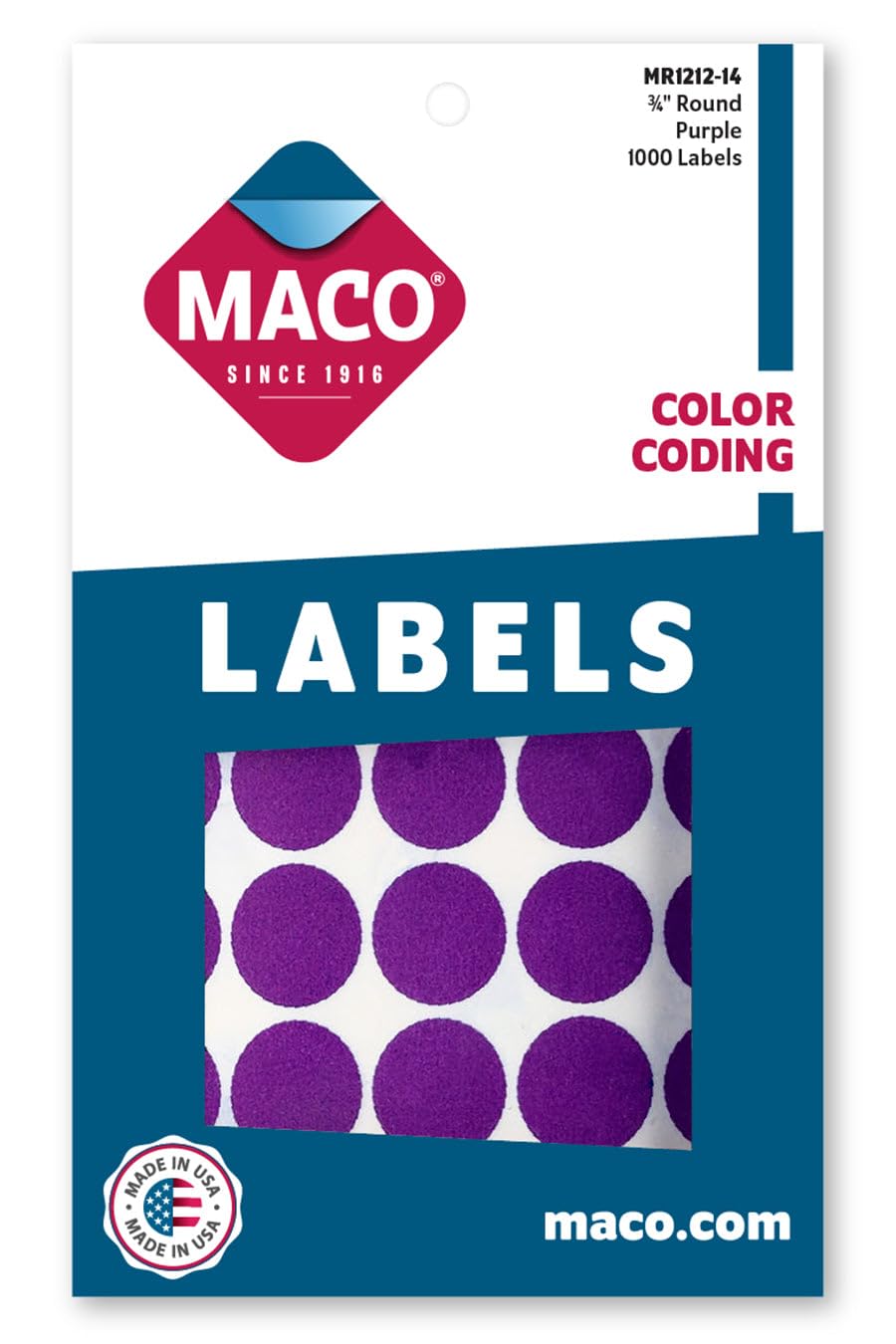 Maco Label, 3/4 inches, Purple