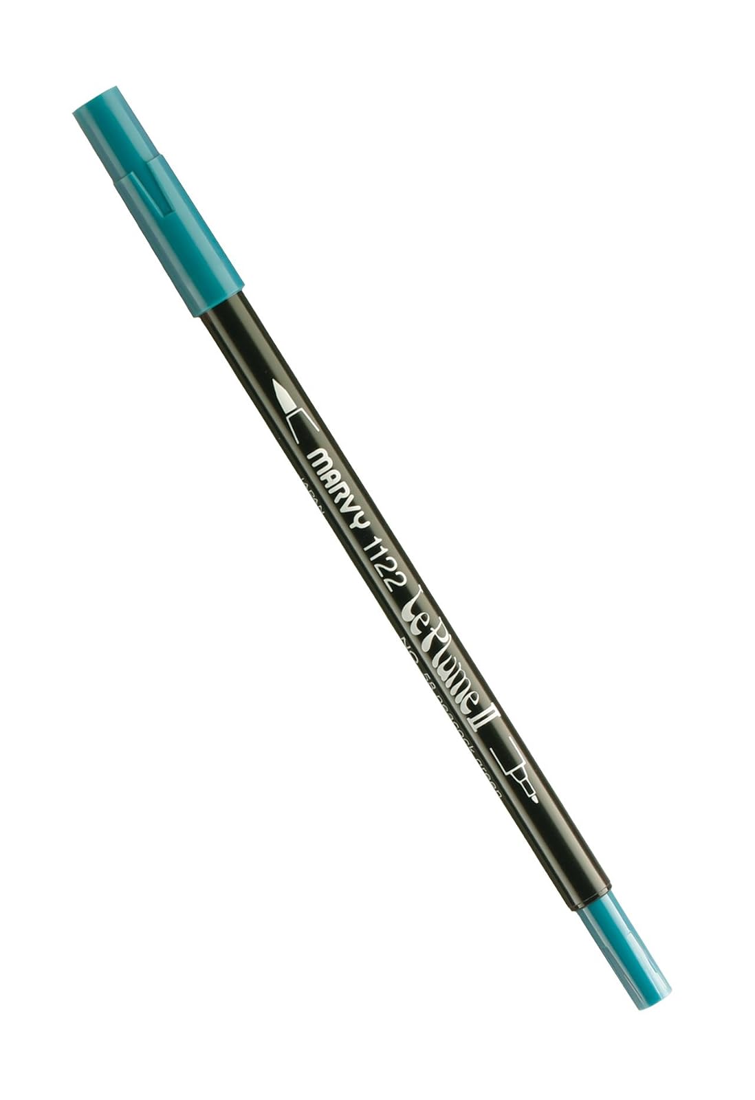 Uchida 1122-C-58 Marvy Extra Fine Tip Le Plume II Double Ender Marker Pen, Peacock Green