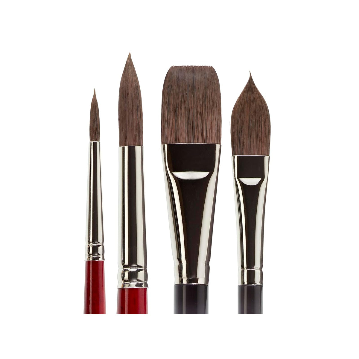 KINGART Paint Brush, Set of 4, Silver
