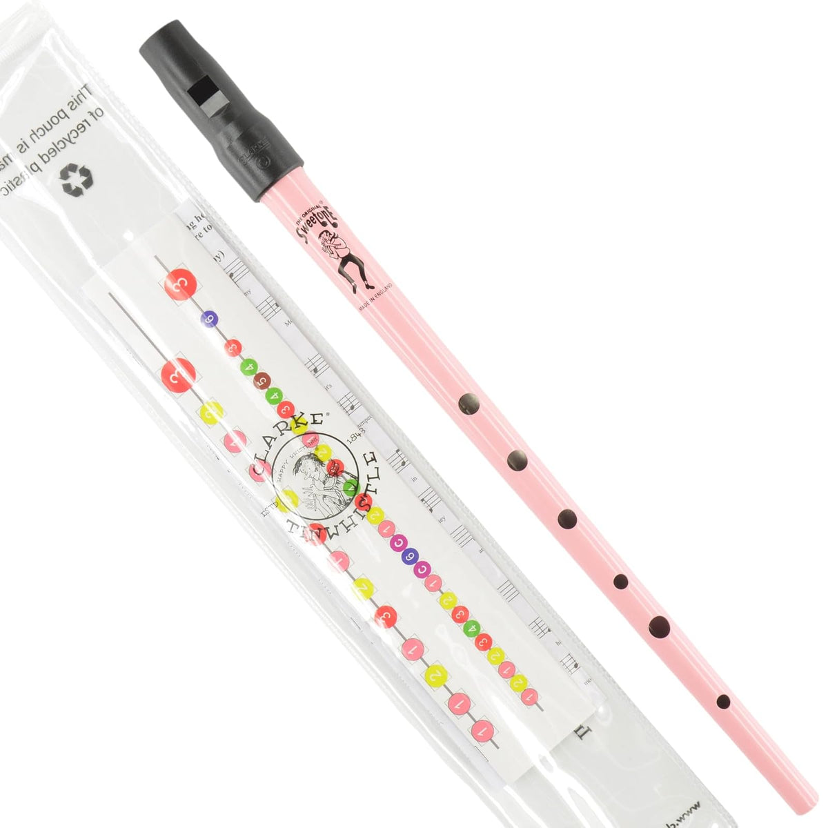 Clarke Tinwhistle Brass And Woodwind Instruments, Key of C, C-Pink