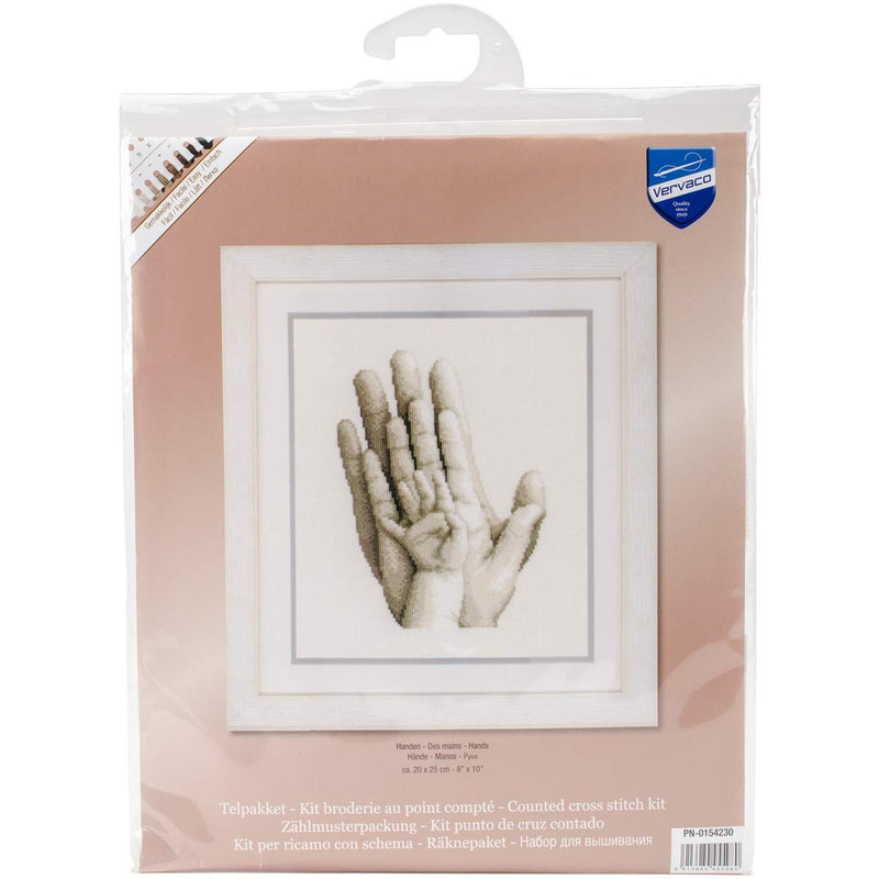 Vervaco Counted Cross Stitch Kit Hands 8" x 10"