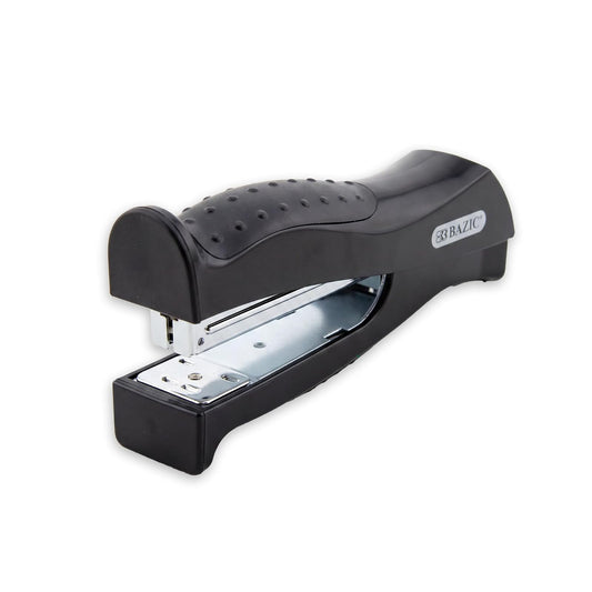 BAZIC Stand-Up Stapler w/500 Staples, Full Strip Size Standard (26/6), Black Durable Desktop Staplers for Home Office School, 1-Pack