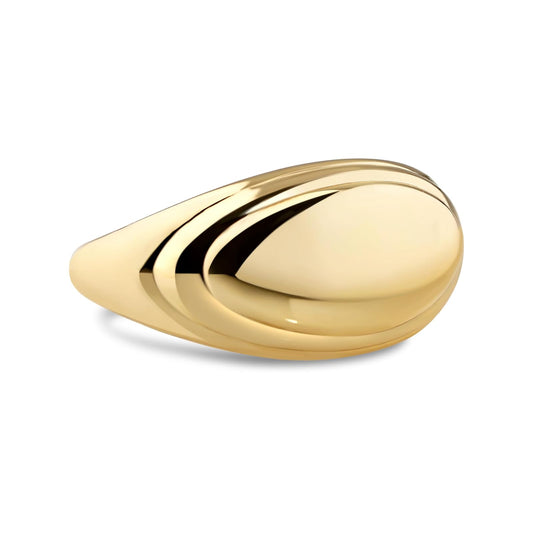 DEVATA Ring, 8, Gold Plated/Contour-lined Dome DMC2211