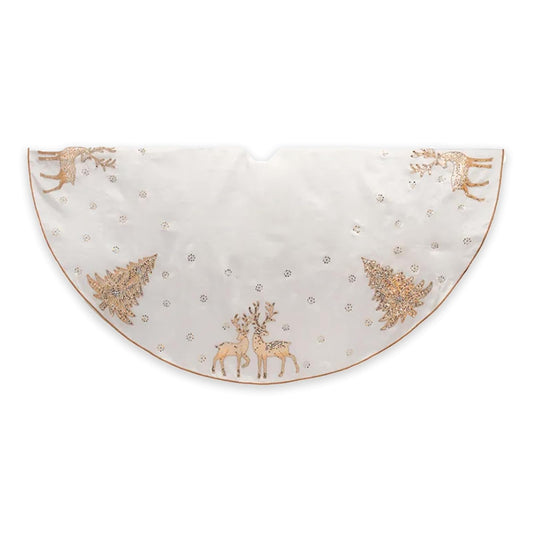 Kurt S. Adler Tree Skirt, 72 Inch, White