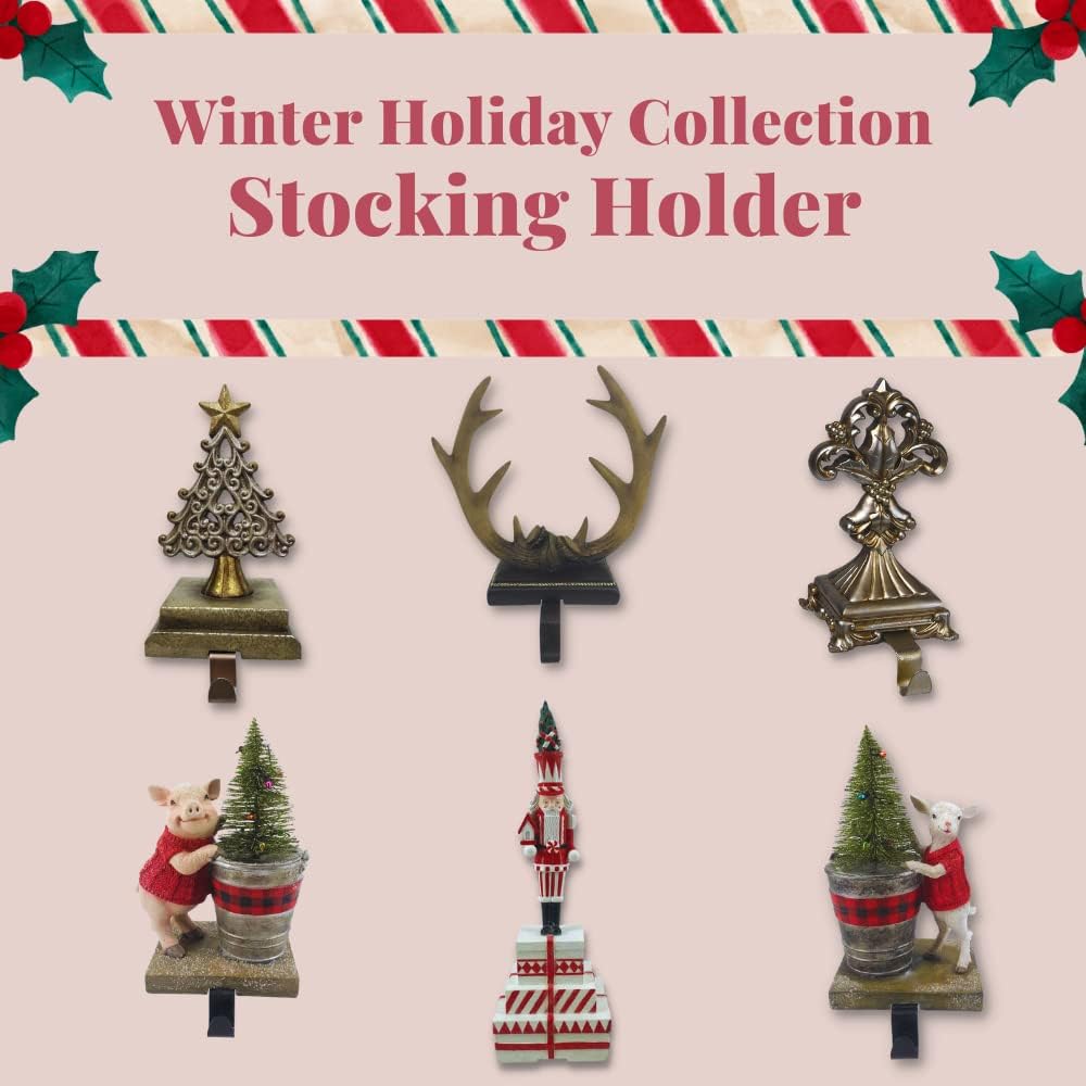 Comfy Hour Winter Holiday Home Collection Polyresin Cardinal On Gift Stocking Hanger with Metal Hook