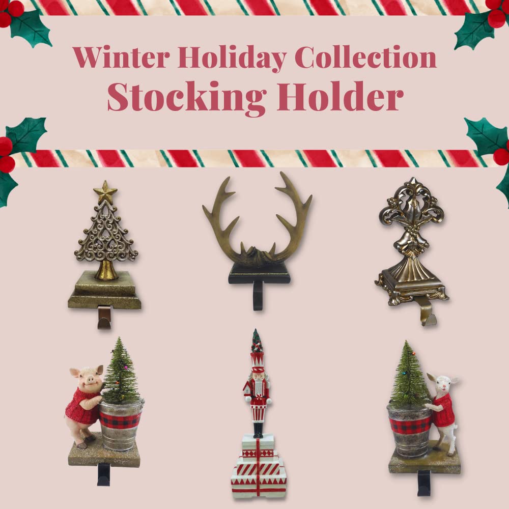 Comfy Hour Winter Holiday Home Collection Resin Cheetah Stocking Hanger with Metal Hook