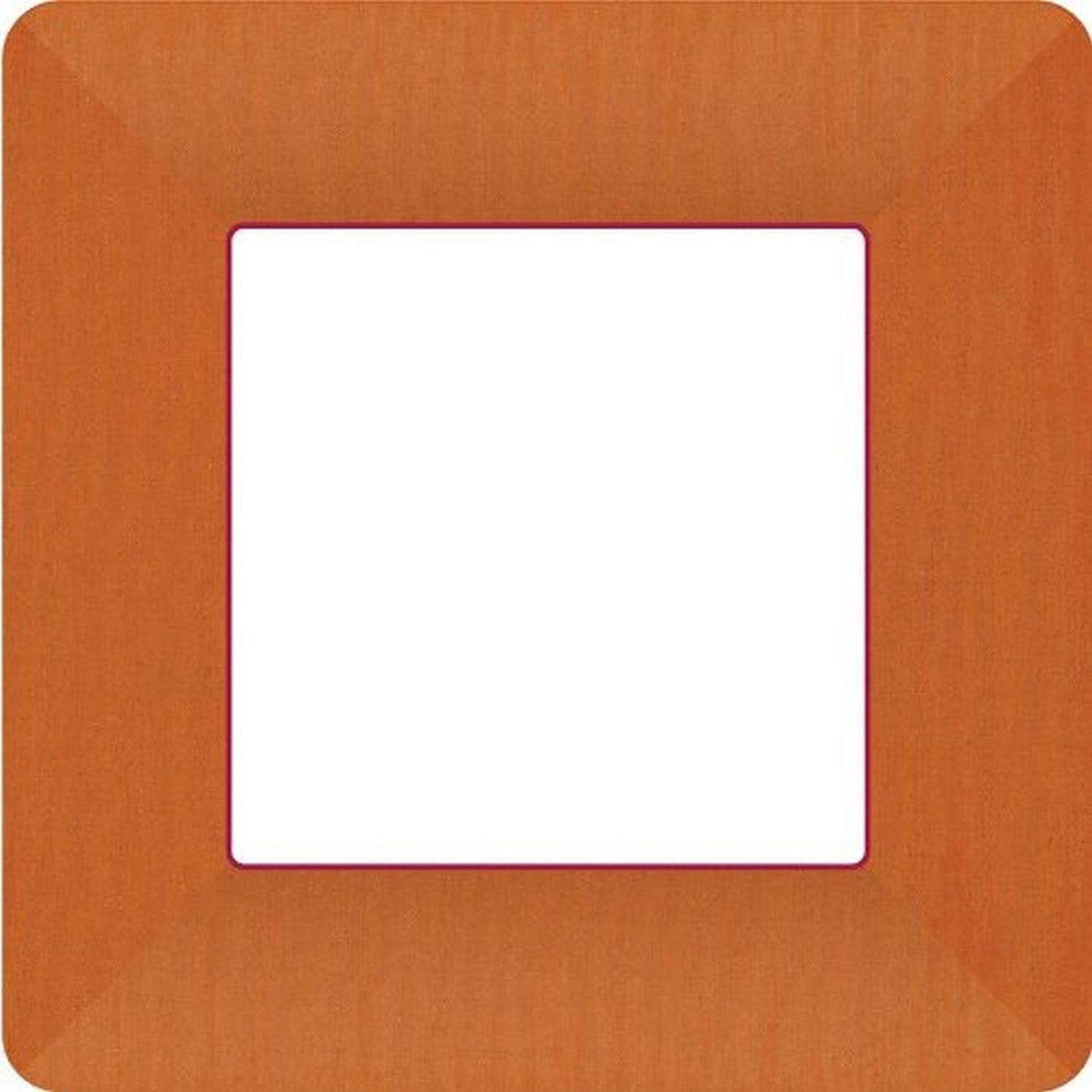 Boston International Ideal Home Range IHR Square Disposable Dinner Paper Plates, 10-Inches, Classic Linen Terracotta