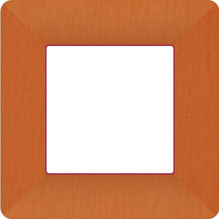 Boston International Ideal Home Range IHR Square Disposable Dinner Paper Plates, 10-Inches, Classic Linen Terracotta