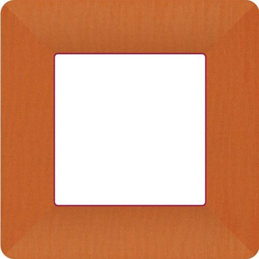Boston International Ideal Home Range IHR Square Disposable Dinner Paper Plates, 10-Inches, Classic Linen Terracotta