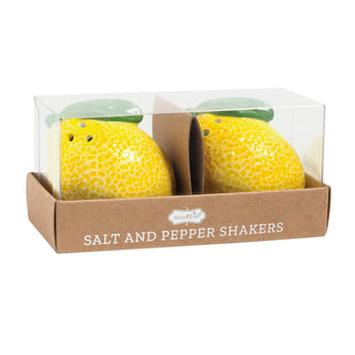 Mud Pie Yellow Ceramic Lemon Salt And Pepper Shaker Set