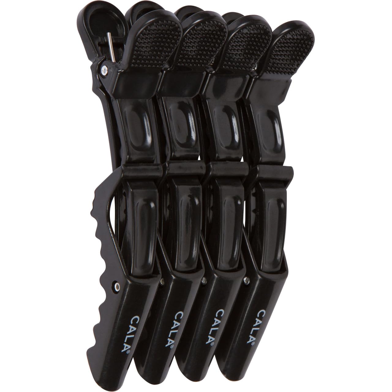 Cala Black croc hair clips 4 count, 4 Count