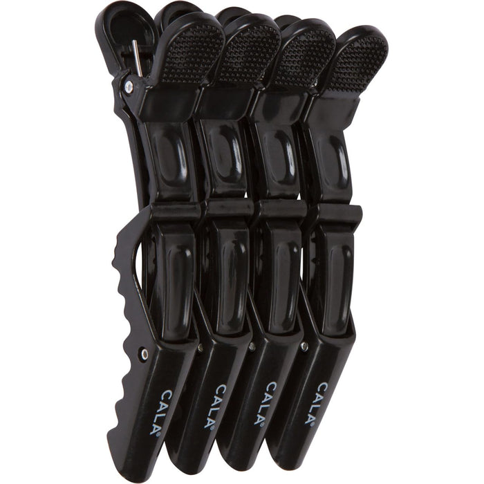 Cala Black croc hair clips 4 count, 4 Count
