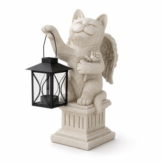 Comfy Hour 12.6 Inch Cat Angel Statue Outdoor, Memorial Figurine