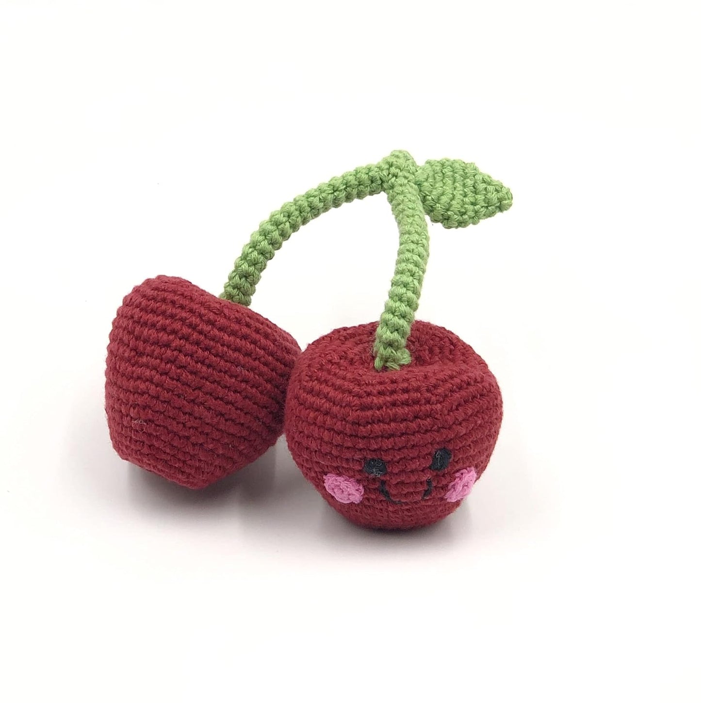 Pebble Fair Trade Handmade Crochet Cotton Friendly Cherries- deep red