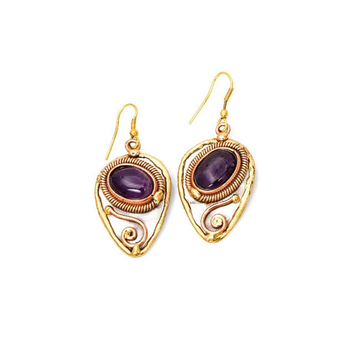 Anju Earring, Amethyst, Traditional