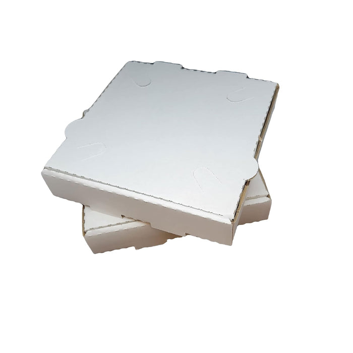 DHG Professional 50 Pack Corrugated Pizza Box - White Cardboard (14" x 14")