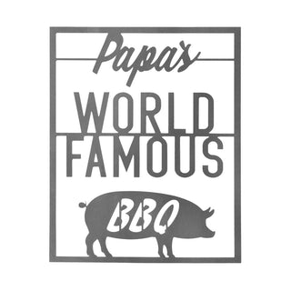 Rusted Orange Craftworks Rusted Orange Craftworks Co BBQ Sign | Personalized Outdoor Hanging World Famous Barbecue Signs - Kitchen, Patio or Garage - Gifts for The Home Cook‚Ä¶ Chef (Papa's World Famous BBQ)