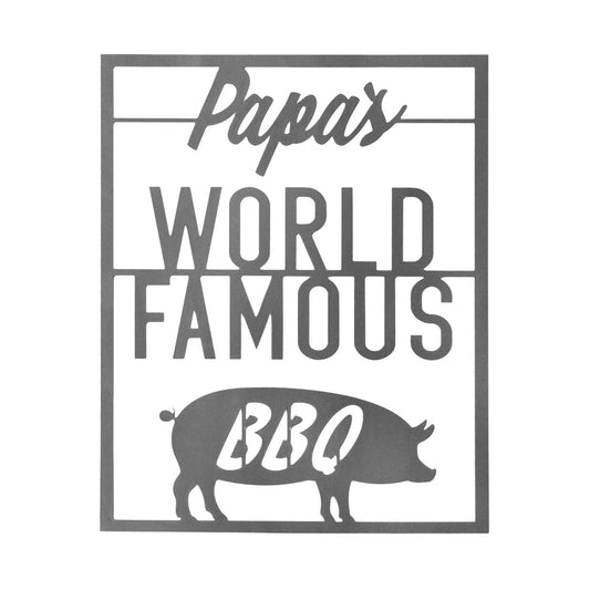 Rusted Orange Craftworks Rusted Orange Craftworks Co BBQ Sign | Personalized Outdoor Hanging World Famous Barbecue Signs - Kitchen, Patio or Garage - Gifts for The Home Cook‚Ä¶ Chef (Papa's World Famous BBQ)