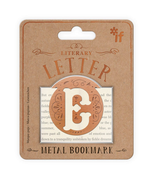 IF Literary Letters Metal Bookmark - Letter E, 98305