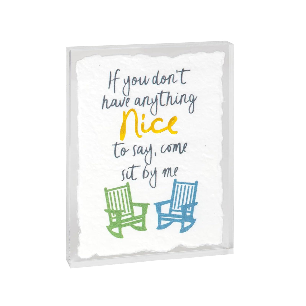 Mud Pie Decorative Signage, 4 1/2" x 5 3/4", White