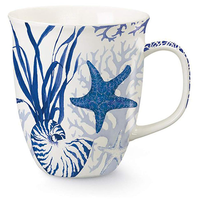 Cape Shore Blue Indigo Shells Harbor Mug