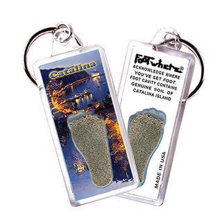 FootWhere Catalina Island Souvenir Keychain. Made in USA (CI101 - Avalon Bay)
