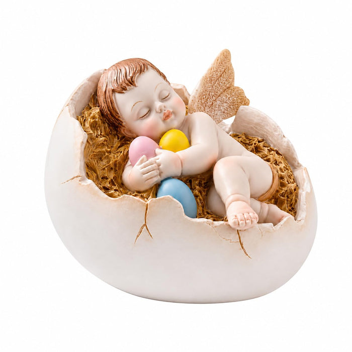 Comfy Hour 4.5 Inch Sleeping Cherub Figurine, Angel Egg Decor, 1 Unit