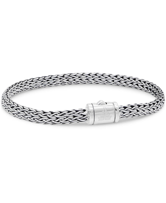 Sterling Silver 925 with Woven Dragon Bone Tulang Naga 5mm Chain DEVATA Bali Chain Bracelet Women Men DBK5235 (SIZE M/7.5")