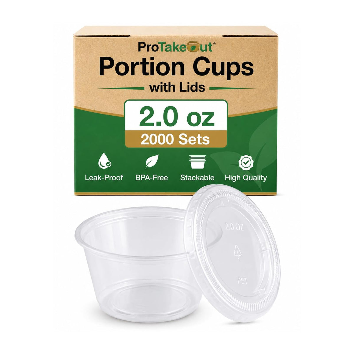 ProTakeOut Food Storage Container, 0.75-5.5 oz, Clear