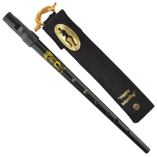 Hall Crystal Flutess Black Clarke Sweetone D Traditional Irish Tin Penny Whistle & Soft Black Whistle Pouch