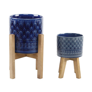 Flora Bunda Planter, Blue