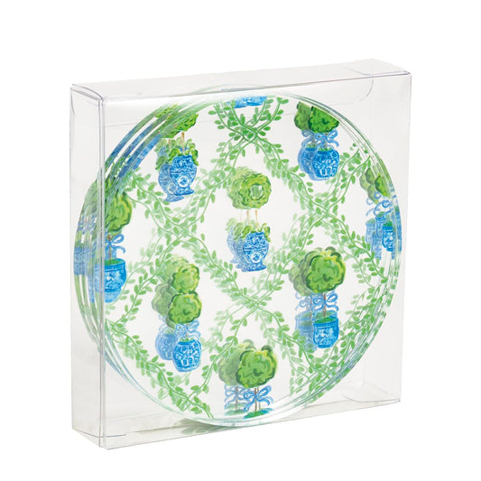 Mud Pie Drink Coaster, 4" dia, Green