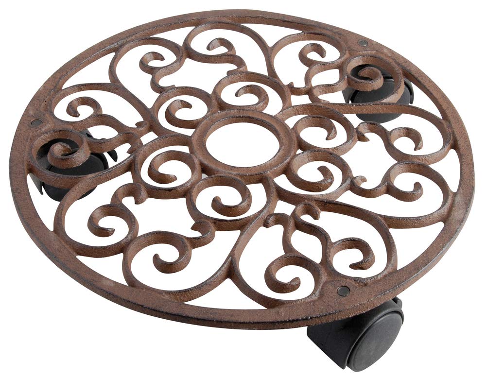 Esschert Design Plant Trolley - Round Cast Iron