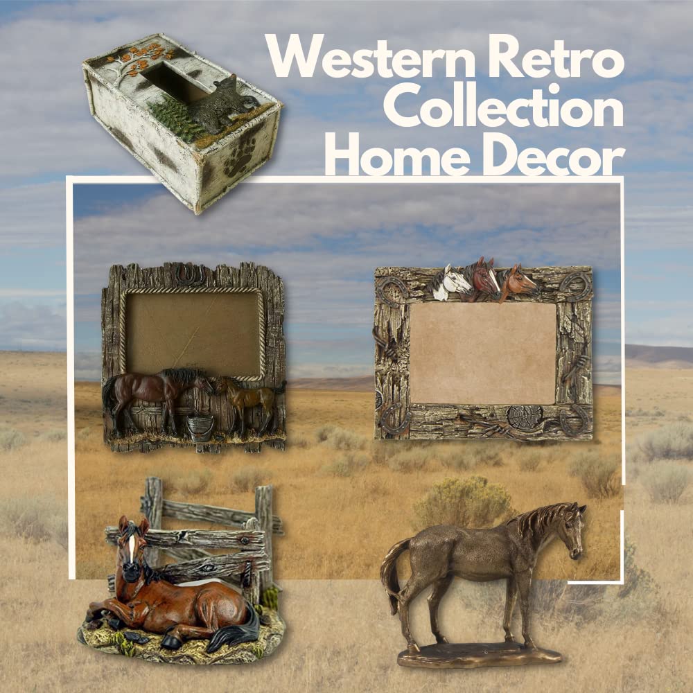 Comfy Hour 9.3 Inch Horse Picture Frame, Western Horseshoe Decor