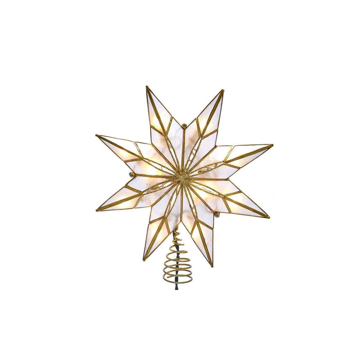 Kurt S. Adler Tree Topper, 9.375in, Gold, White