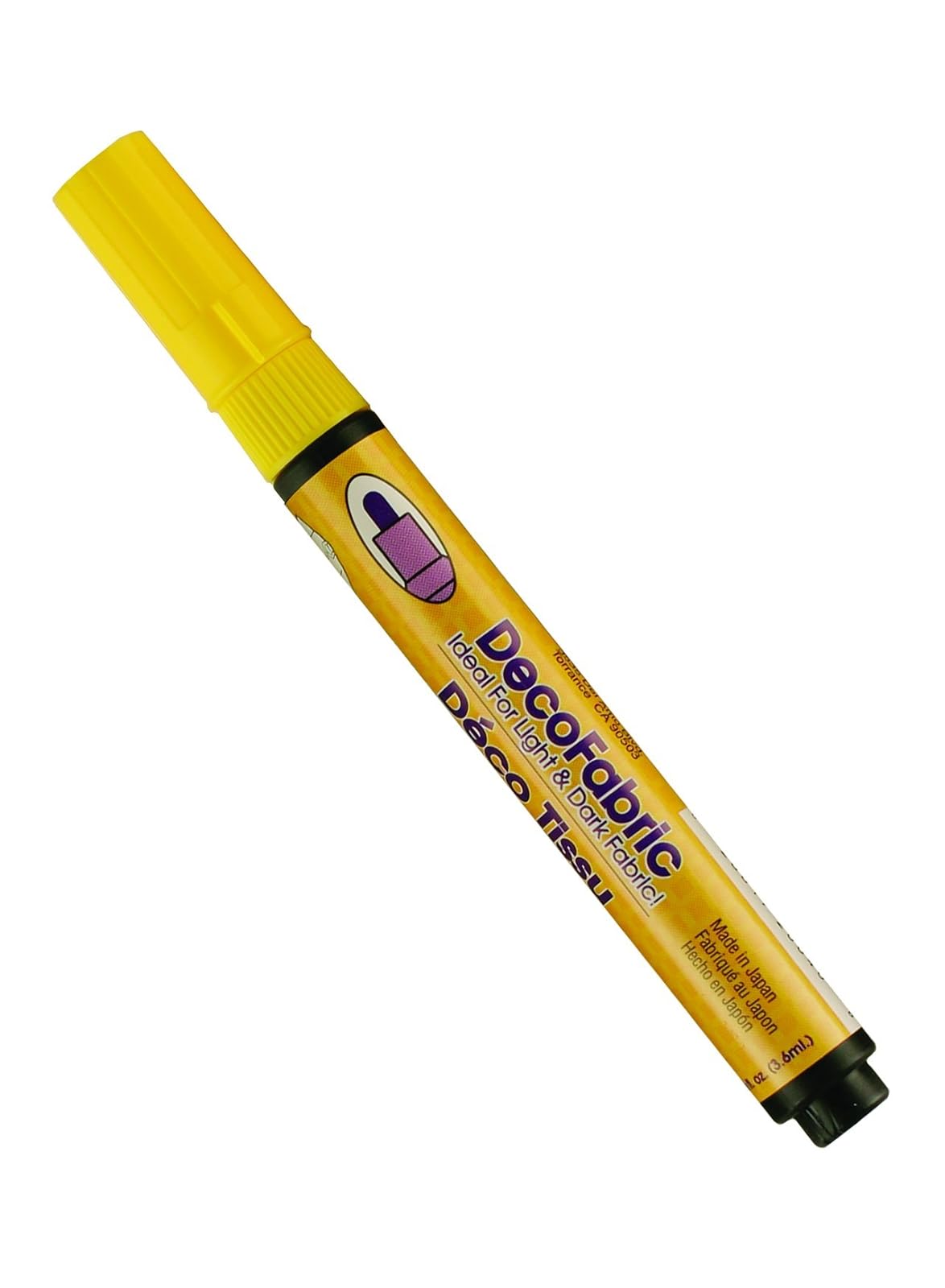 Uchida 222-C-5 Marvy Deco Fabric Fine Point Tip Marker, Yellow
