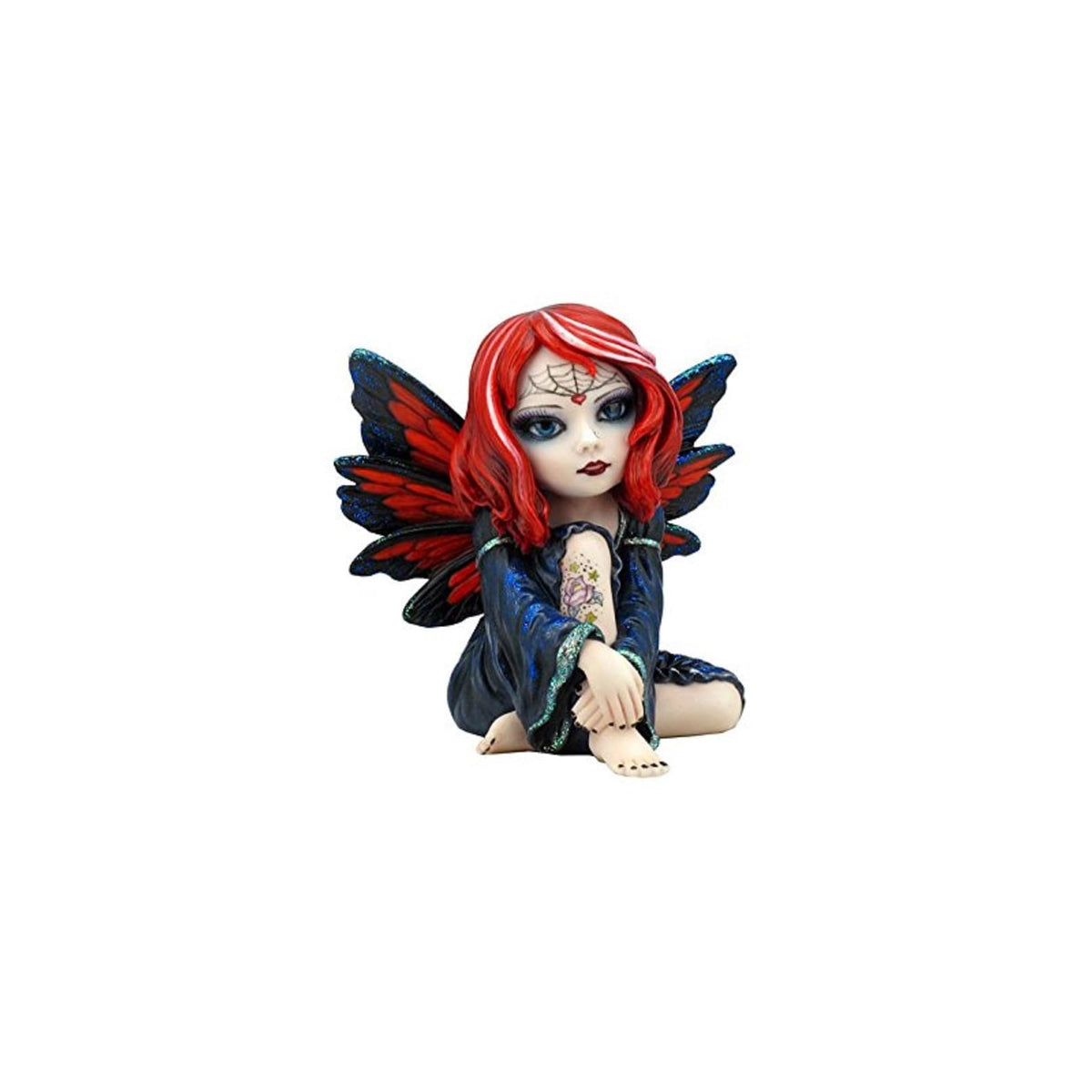 US Figurine, 4.25 Inch, Human-like Skin Tone With Red and Black Tattoo Designs