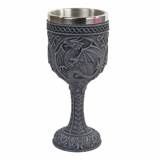 Pacific Trading 6.75 Inch Celtic Pattern Dragon Wine Drinking Goblet Cup Mug Vessel